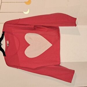SO Women's Pink Knit Heart Top